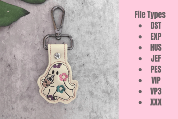 Review: Halloween Cute Coffee Ghost ITH Snap Tab