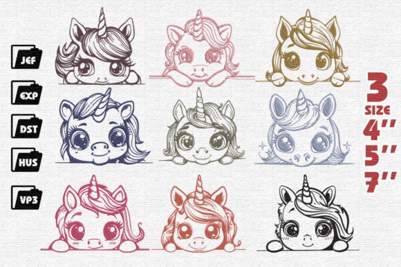 Review: Set of 9 Cute Chibi Unicorn Peeking