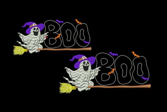 Witch Ghost, Boo: A Playful Embroidery Gem for Handmade Gifts